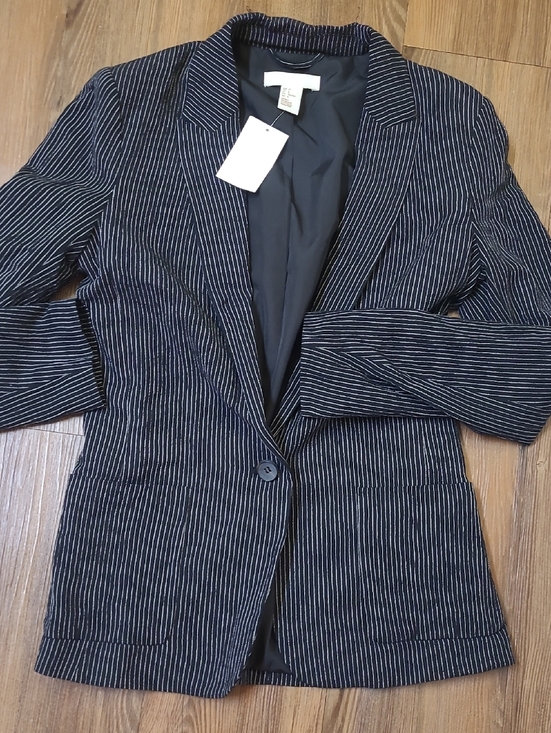H&M Jackets & Blazers - H&M Navy Pinstripe Blazer
